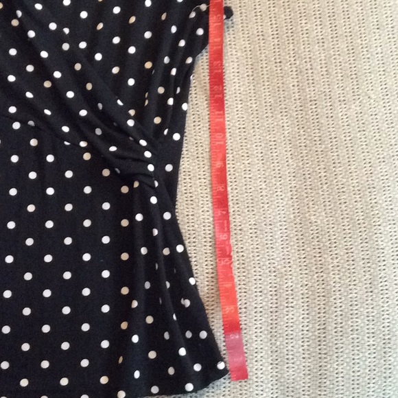 Blk/Wht polka Dot Charter Club MP Polyester top - Picture 5 of 8